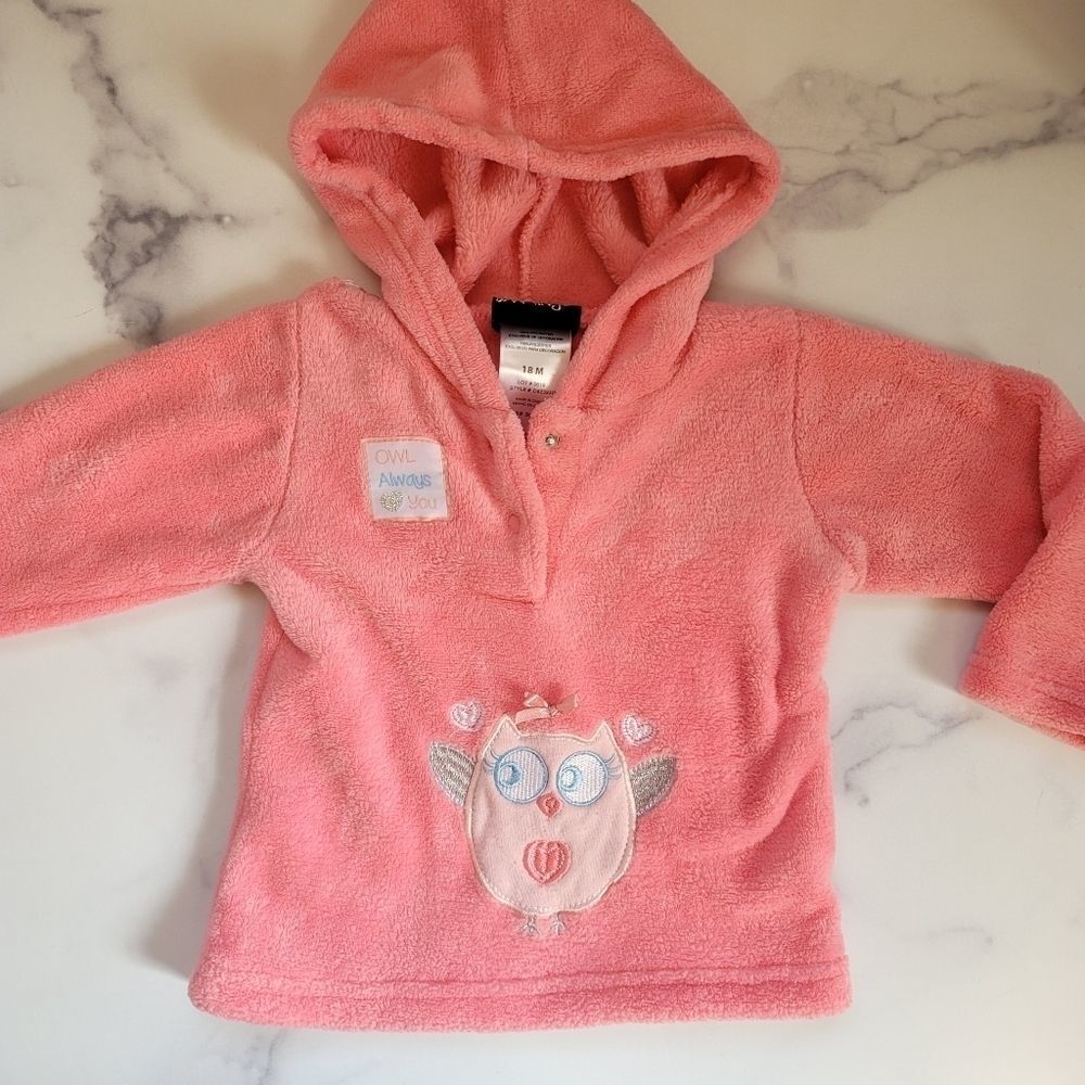 Owl plush baby girl 18 month pullover hoodie